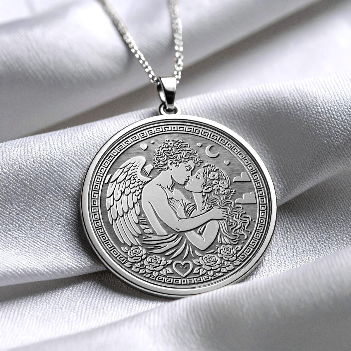 Eros Psyche Love Symbol Gold Necklace