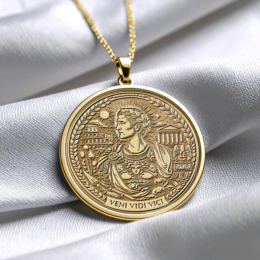 Veni Vidi Vici Roman Caesar Quote Pendant