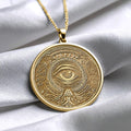 14K Gold Odin Eye Medallion: Norse Viking Amulet Pendant