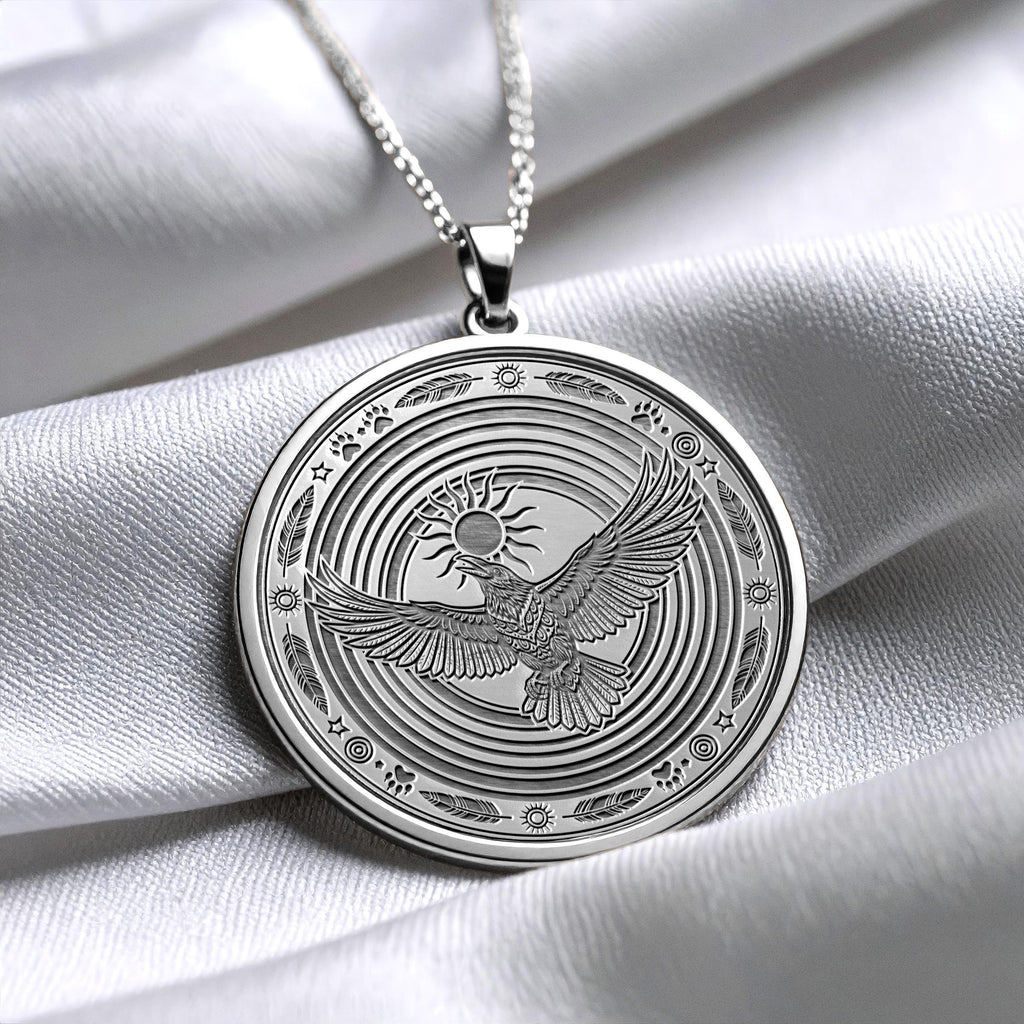 Raven Spirit Pendant – Transformation, Wisdom & Sun Energy