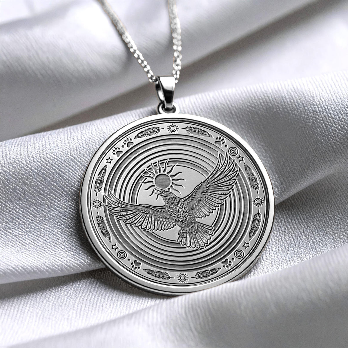 Raven Spirit Pendant – Transformation, Wisdom & Sun Energy