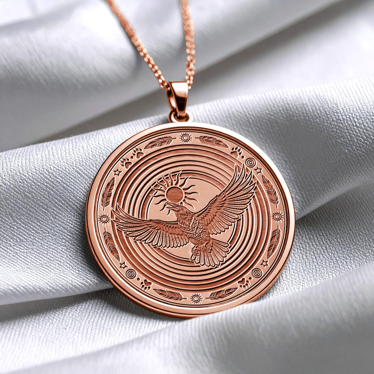Raven Spirit Pendant – Transformation, Wisdom & Sun Energy