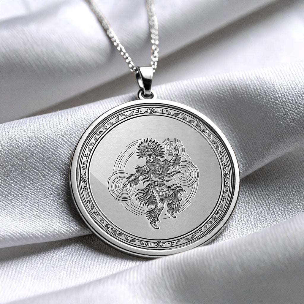 Shamanic Dancer Pendant : Shaman Sacred Energy Necklace , Healing Journey Medallion