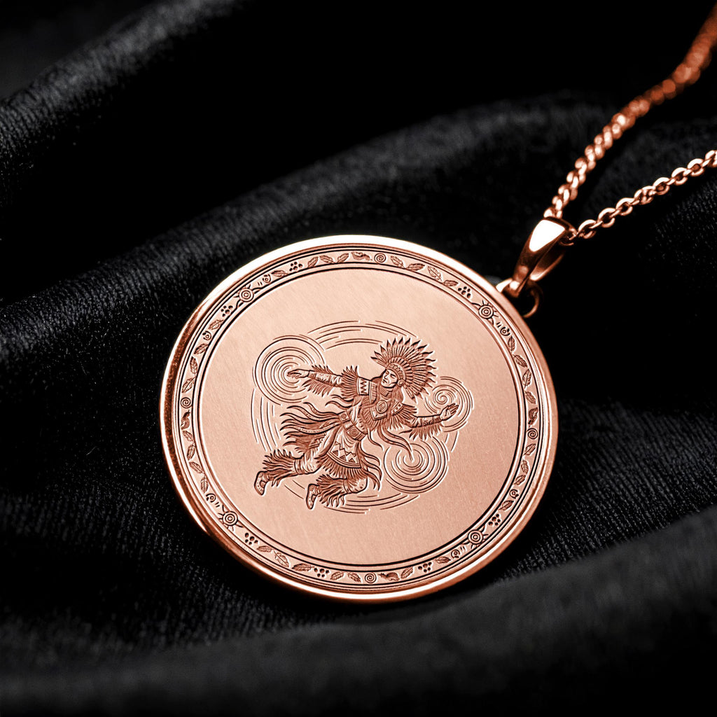Shamanic Dancer Pendant : Shaman Sacred Energy Necklace , Healing Journey Medallion