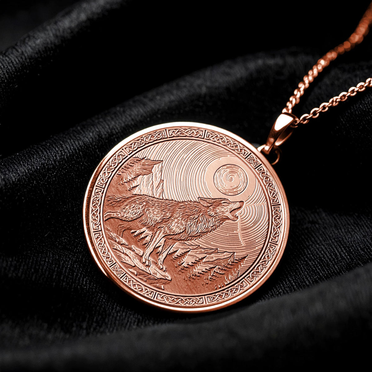 Howling Wolf Pendant – Spirit of Freedom, Intuition, and the Moon