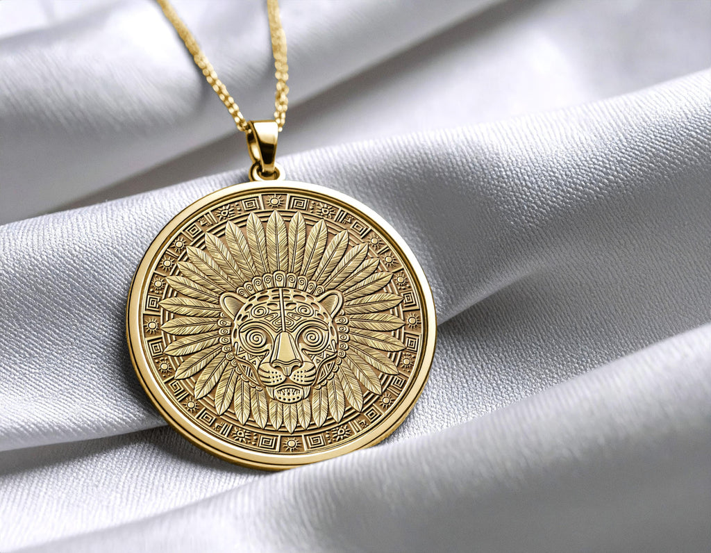 Jaguar Spirit Pendant : Aztec Power Animal Amulet of Strength and Vision