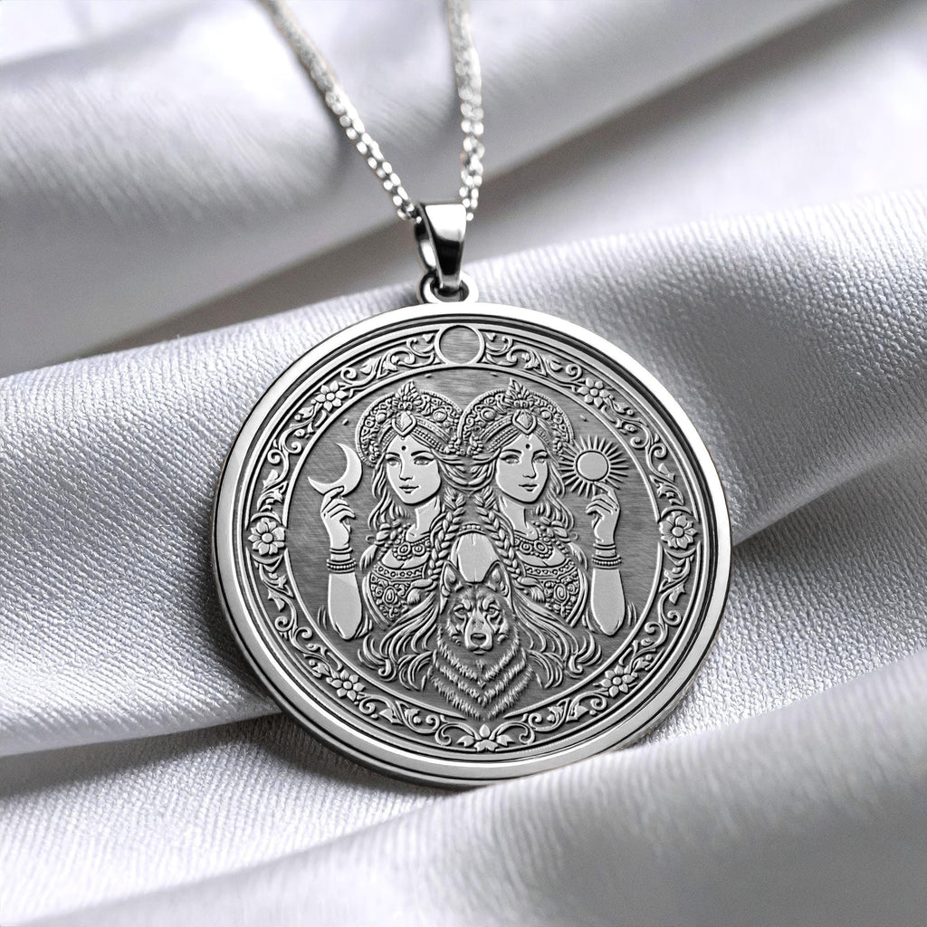 Zorya Necklace – Slavic Goddesses of Dawn and Dusk Pendant , Zvezda Pendant