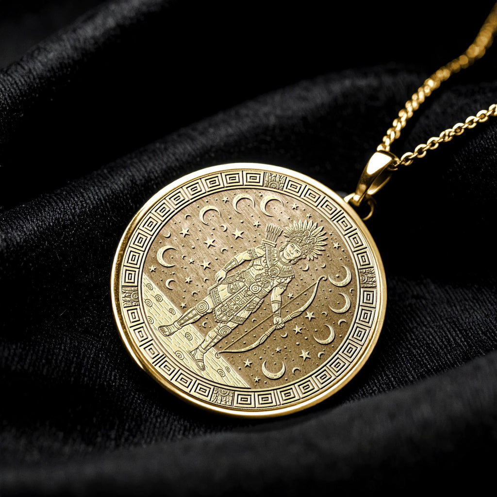 Mixcoatl Necklace : Aztec God of the Hunt and Stars Pendant
