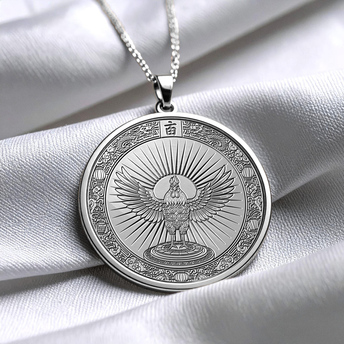 Personalized Year of the Rooster Pendant Necklace – Symbol of Confidence & Strength