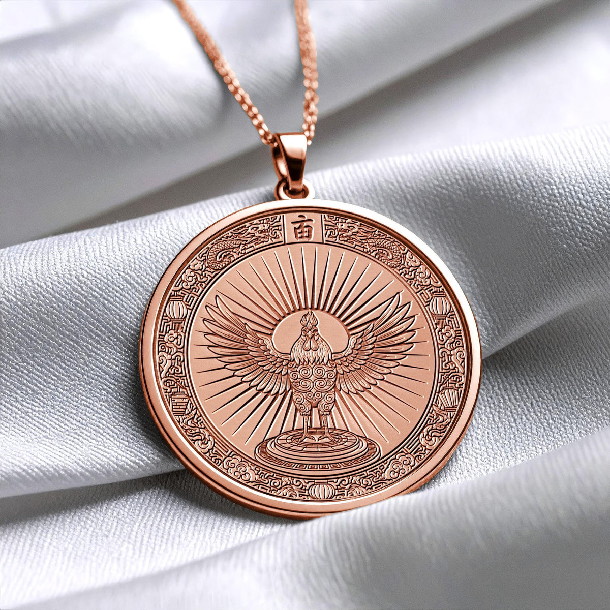 Personalized Year of the Rooster Pendant Necklace – Symbol of Confidence & Strength