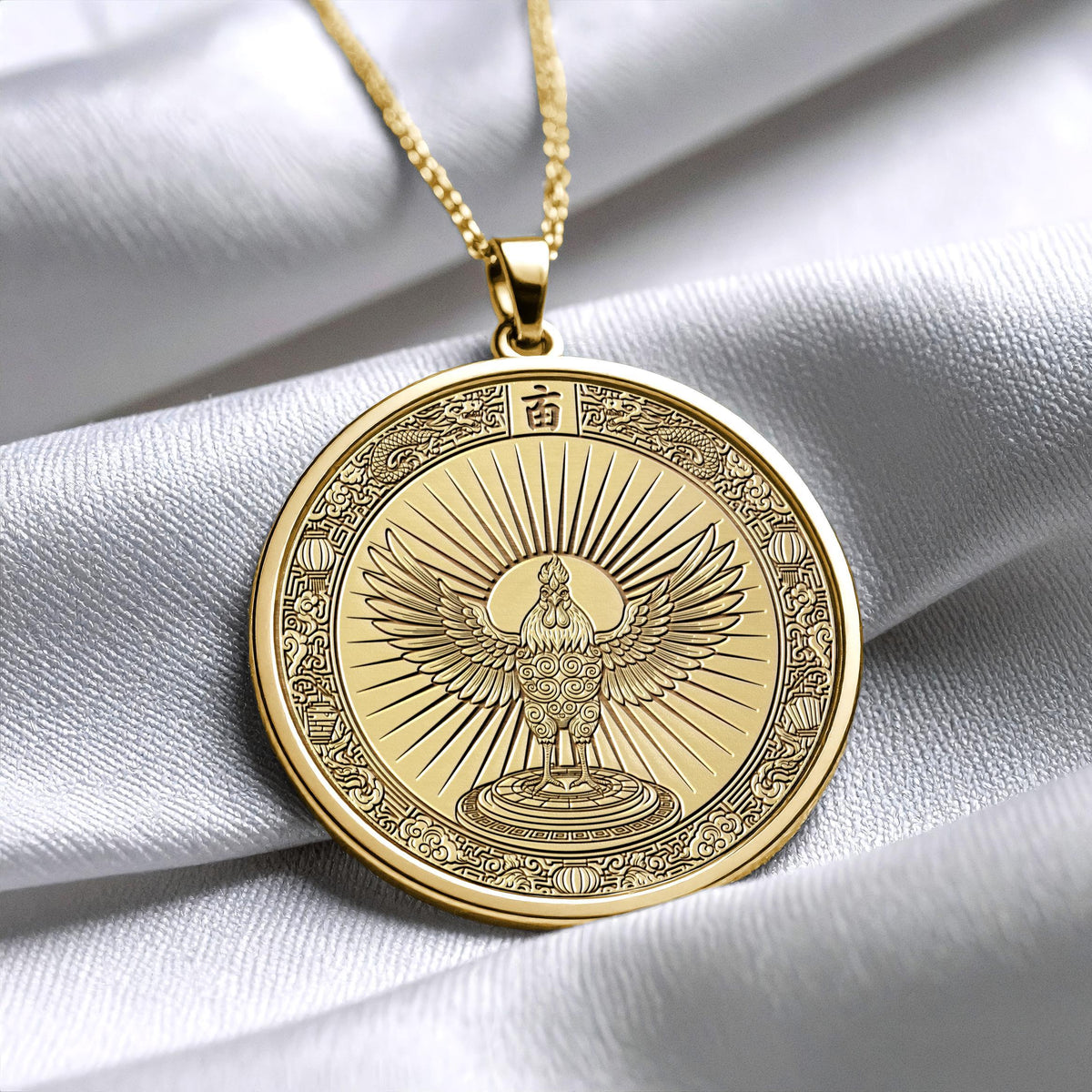 Personalized Year of the Rooster Pendant Necklace – Symbol of Confidence & Strength
