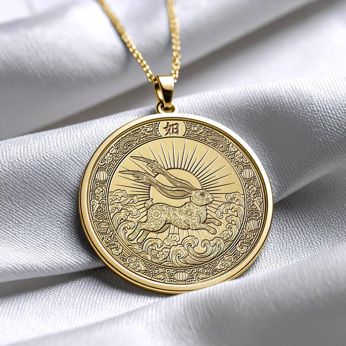 Year of the Rabbit Jewelry, Astrology Necklace, Animal Sign Charm, Elegance and Prosperity Pendant