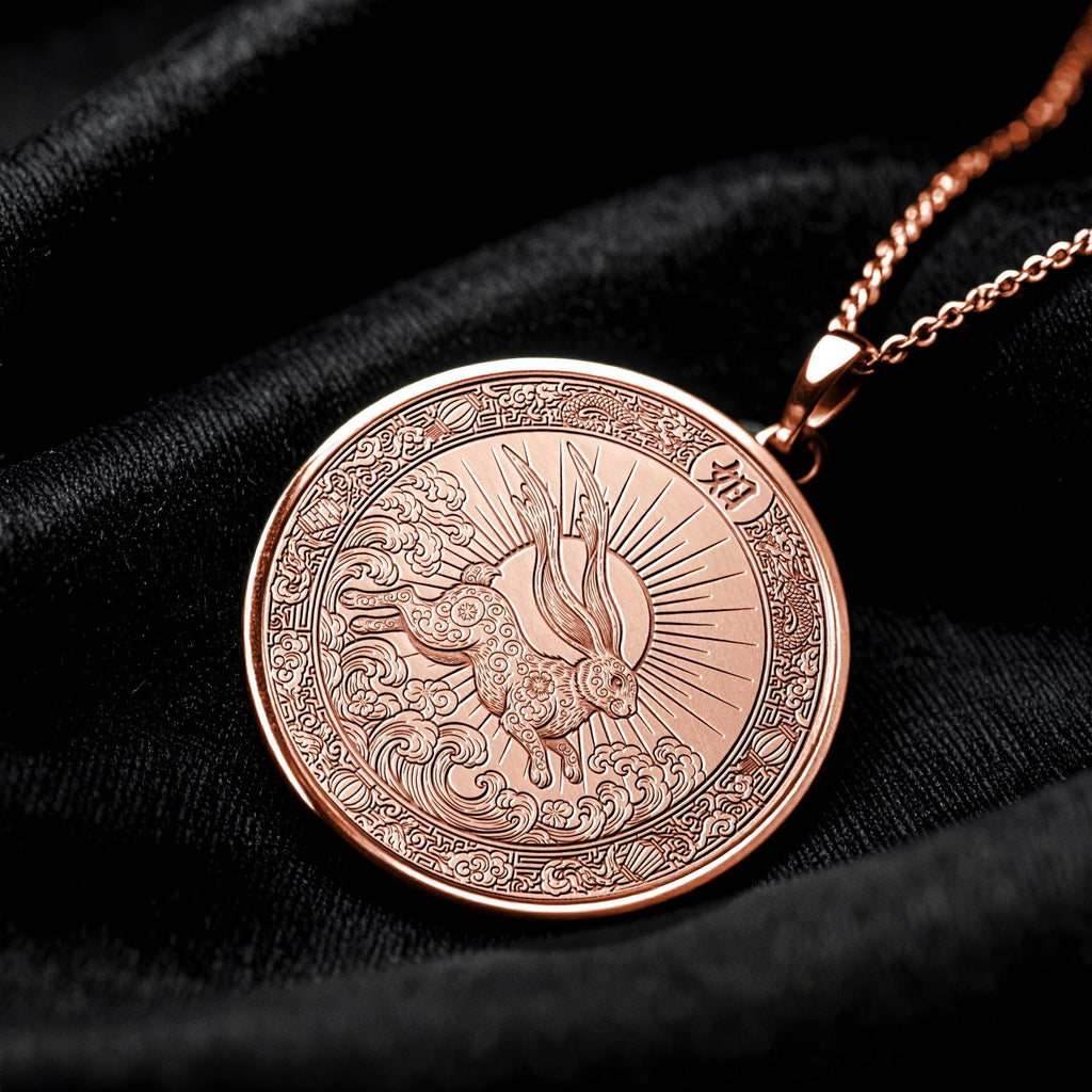 Year of the Rabbit Jewelry, Astrology Necklace, Animal Sign Charm, Elegance and Prosperity Pendant