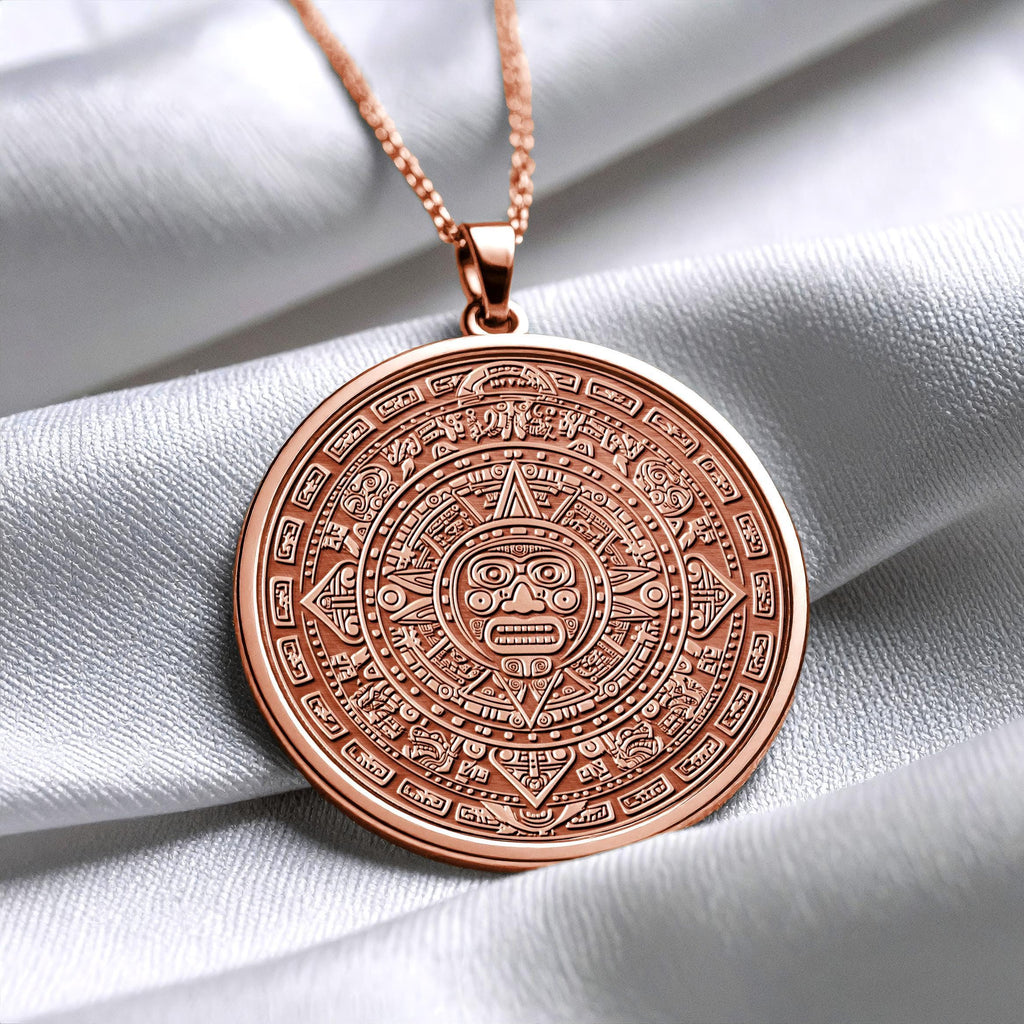 Aztec Sun Stone Necklace: Tonatiuh Pendant
