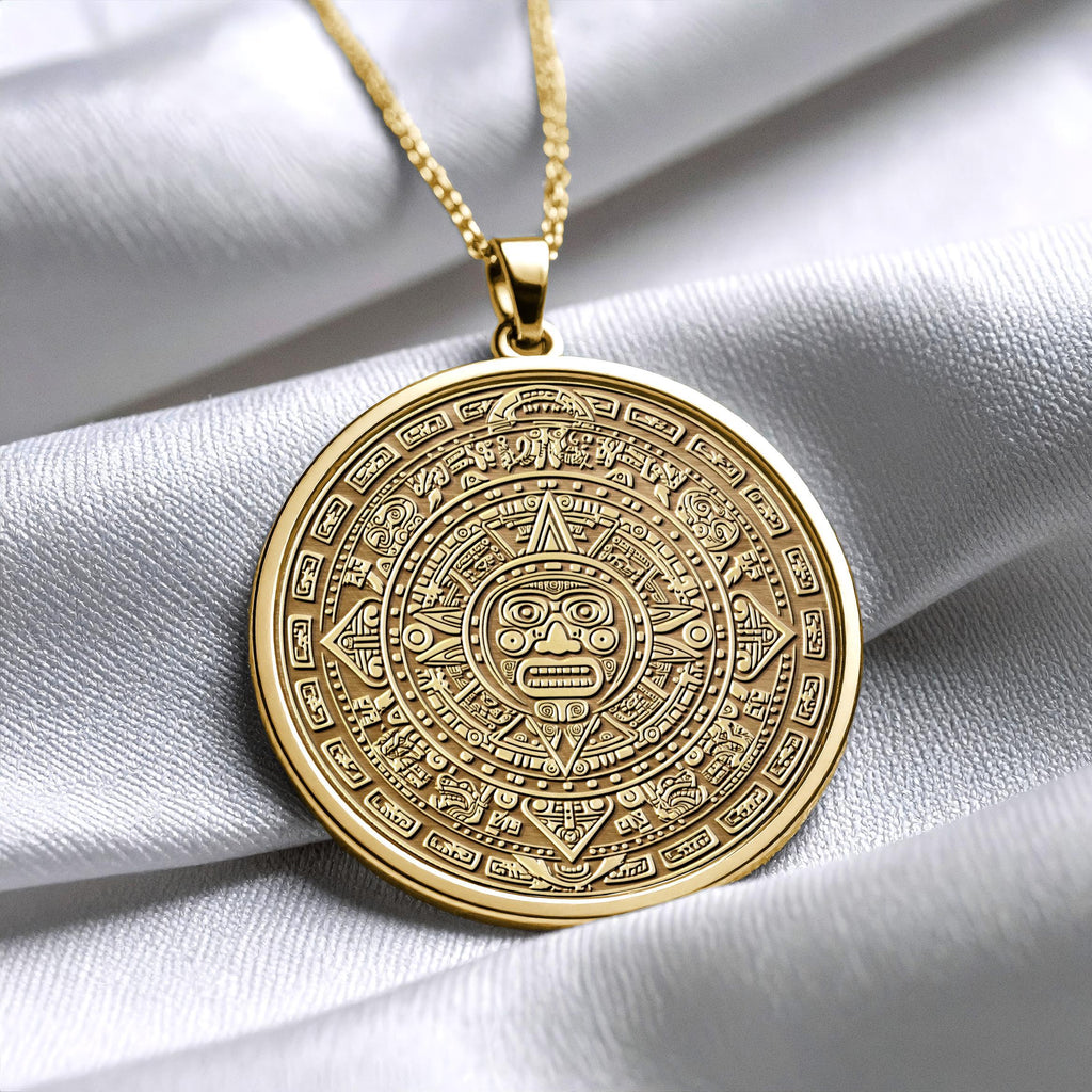 Aztec Sun Stone Necklace: Tonatiuh Pendant