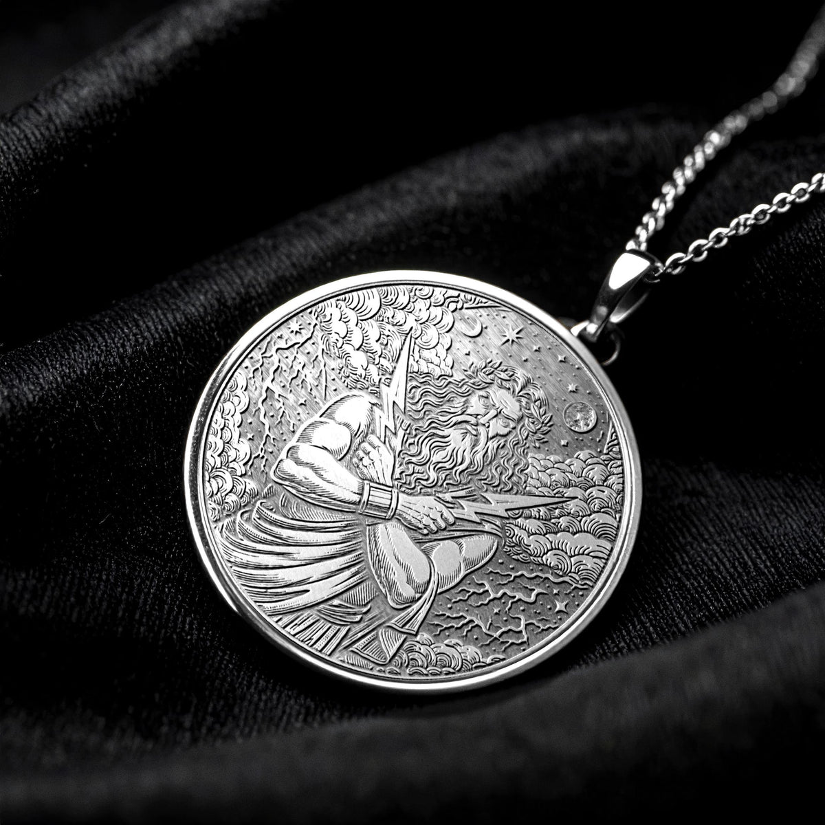 Zeus Necklace: 14k Gold Greek God Pendant, Mythology Jewelry