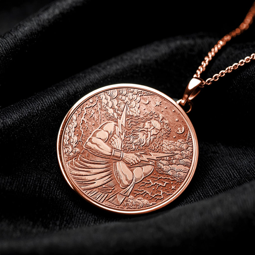 Zeus Necklace: 14k Gold Greek God Pendant, Mythology Jewelry