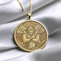 Zeus Necklace: 14k Gold Greek God Pendant, Mythology Jewelry