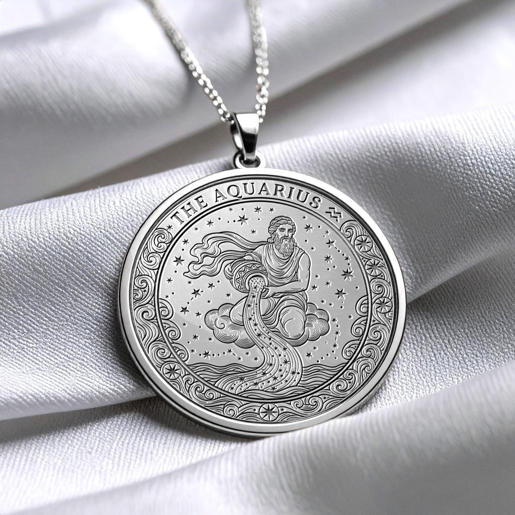 Personalized Aquarius Zodiac Pendant Necklace – Meaningful Astrology Jewelry -1