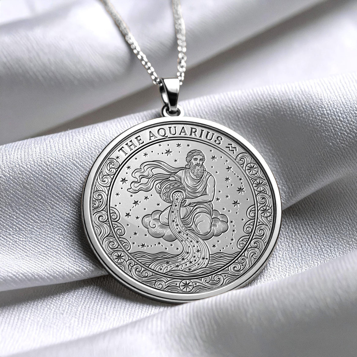 Personalized Aquarius Zodiac Pendant Necklace – Meaningful Astrology Jewelry -1