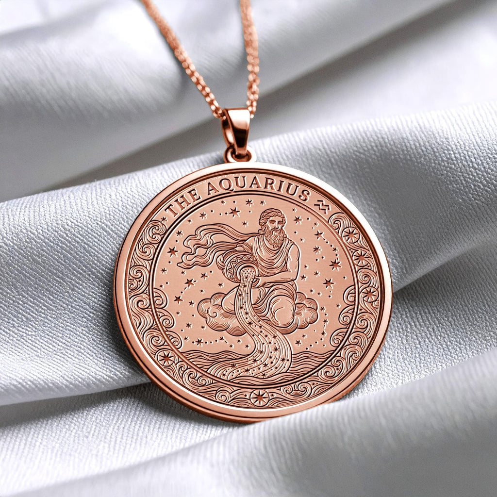 Personalized Aquarius Zodiac Pendant Necklace – Meaningful Astrology Jewelry -1