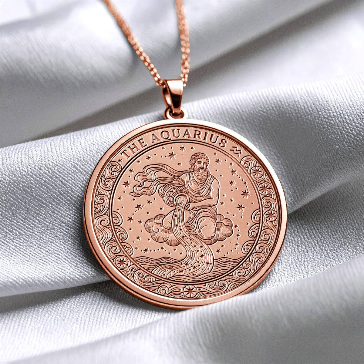 Personalized Aquarius Zodiac Pendant Necklace – Meaningful Astrology Jewelry -1