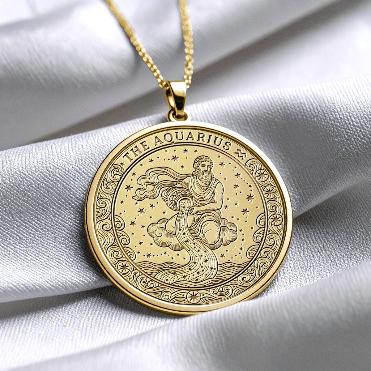 Personalized Aquarius Zodiac Pendant Necklace – Meaningful Astrology Jewelry -1