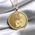Yin Yang Cat Necklace – Minimalist Zen Balance Medallion