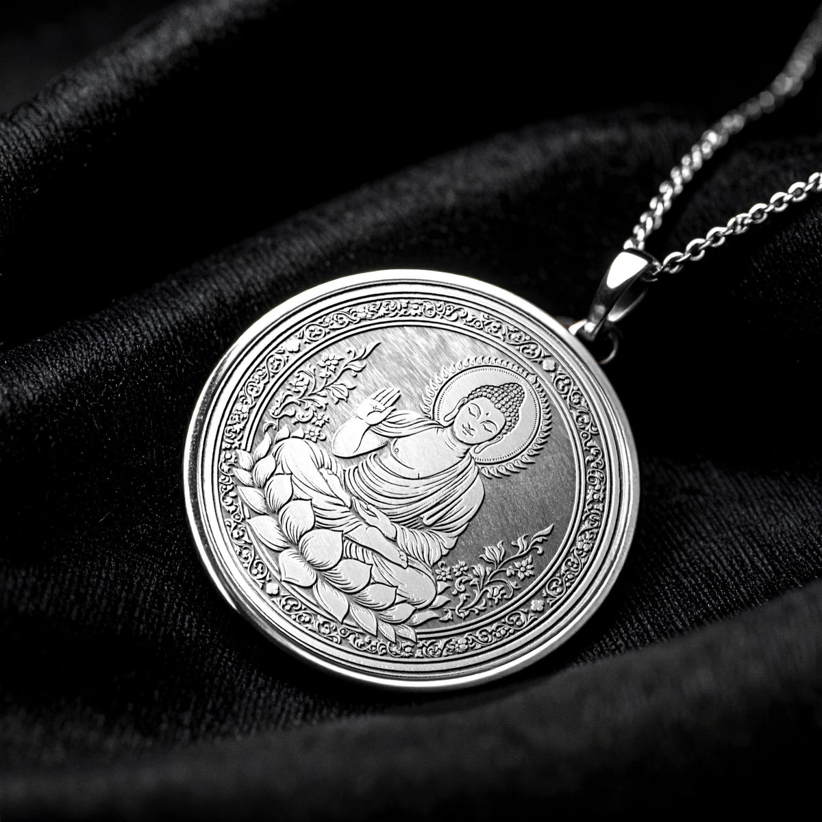 Buddhist Lotus Necklace Pendant