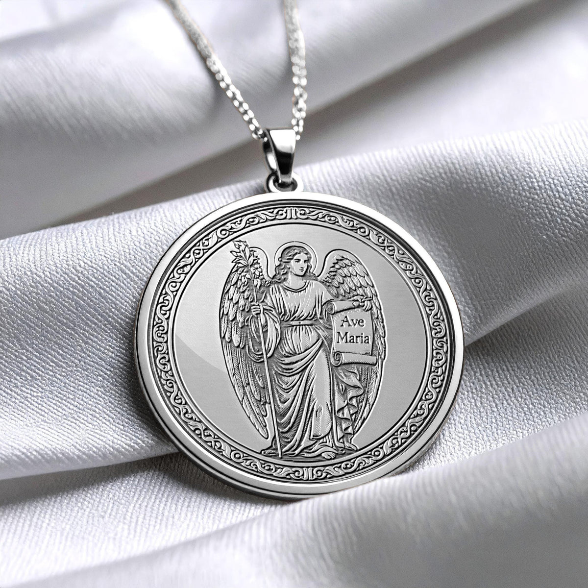 Archangel Gabriel Necklace – Guardian Angel Pendant for Guidance and Faith
