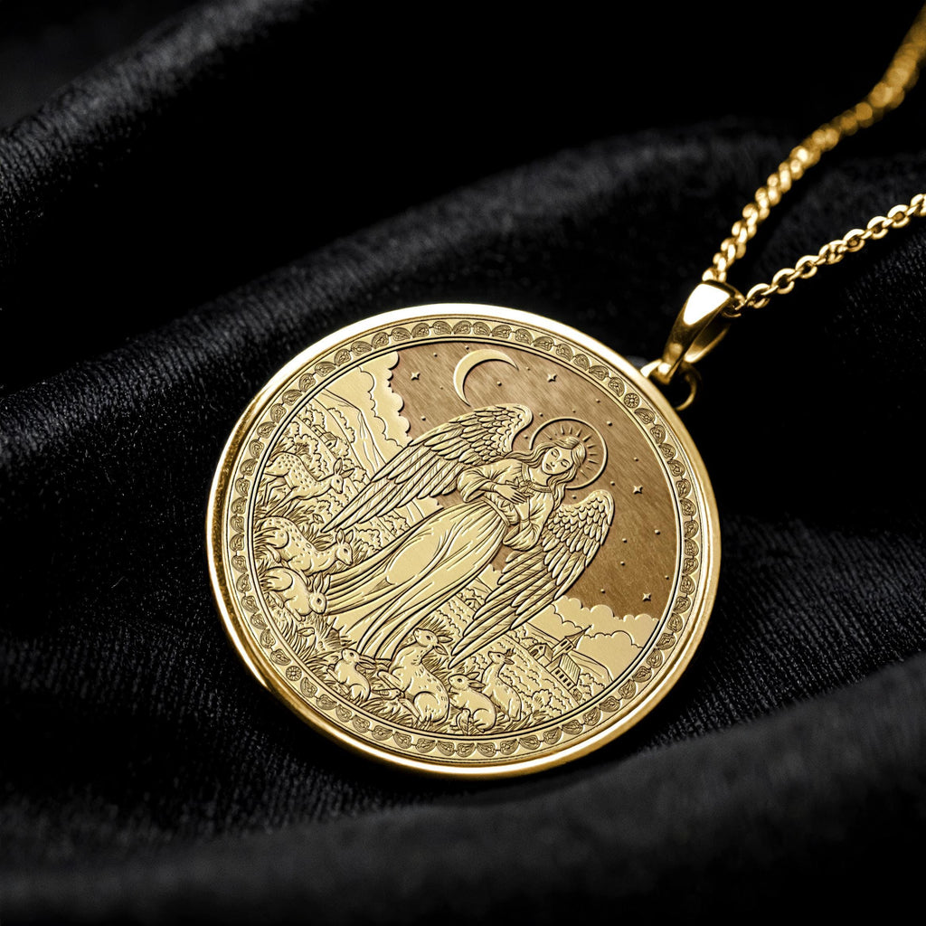 Guardian Angel Medallion Necklace – Christian Protective Charm