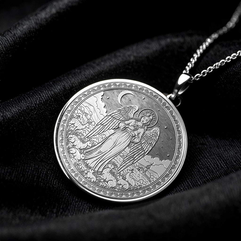 Guardian Angel Medallion Necklace – Christian Protective Charm