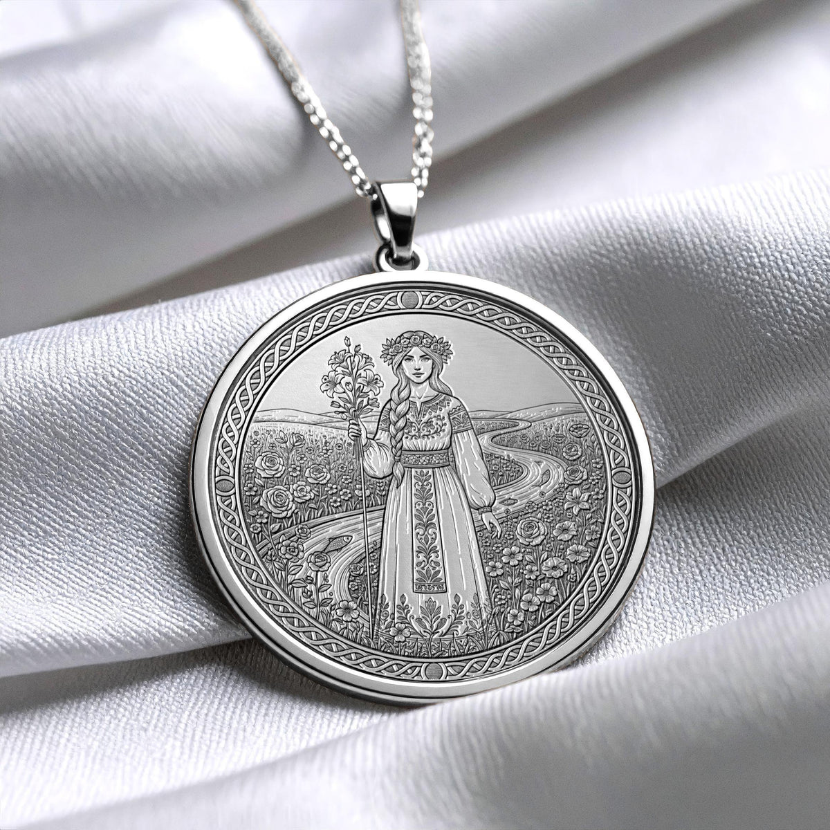 Lada Necklace , Slavic Goddess of Love and Beauty Pendant