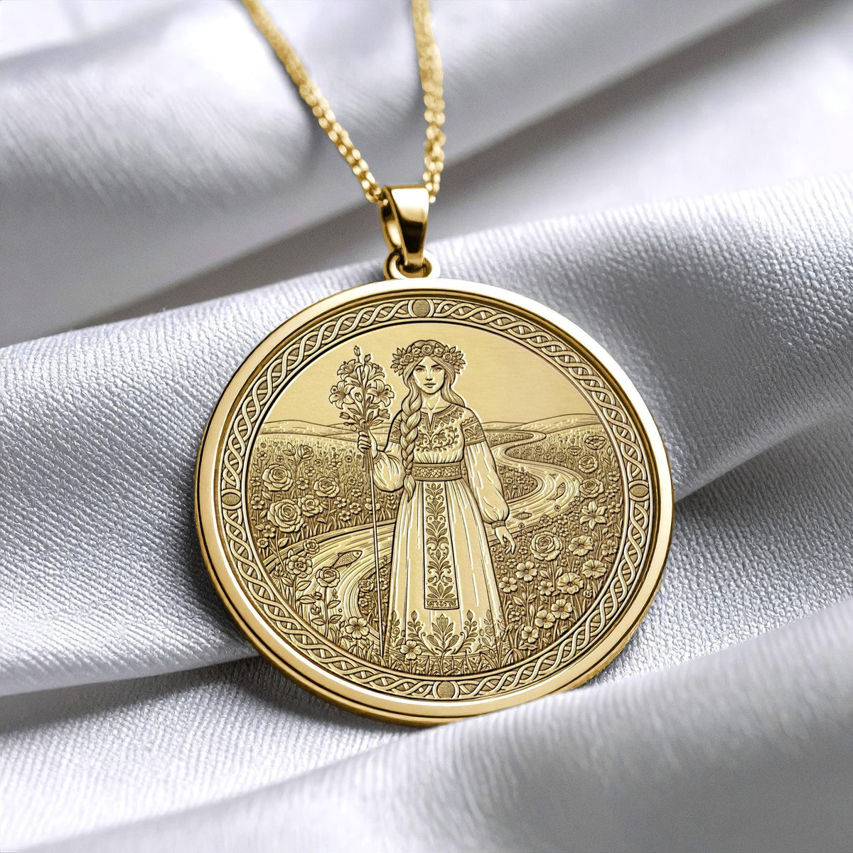 Lada Necklace , Slavic Goddess of Love and Beauty Pendant
