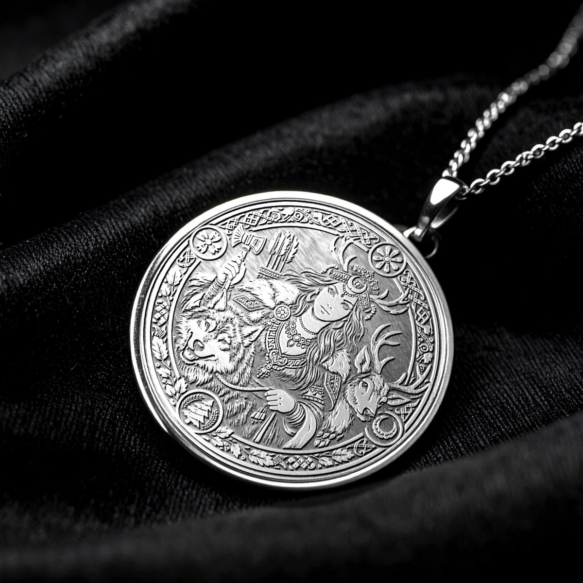 Devana Necklace – Slavic Goddess of the Hunt and Wilderness Pendant