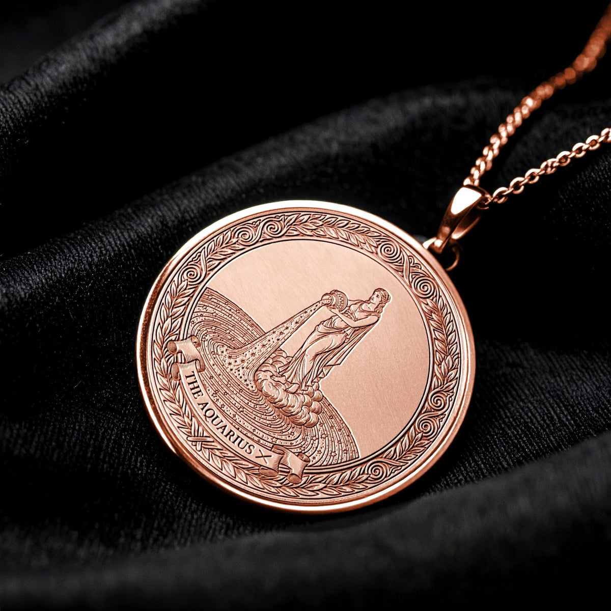 Personalized Aquarius Zodiac Necklace – Symbol of Vision & Freedom -3