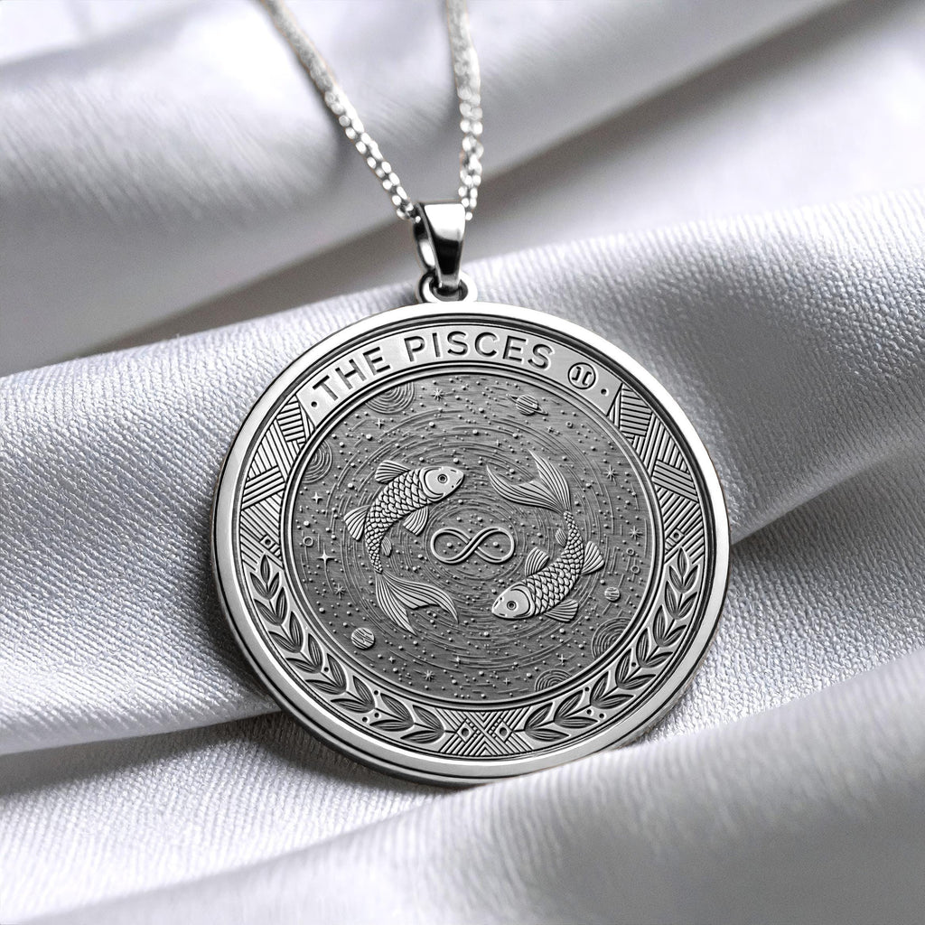 Personalized Pisces Zodiac Necklace – Symbol of Intuition & Compassion -4