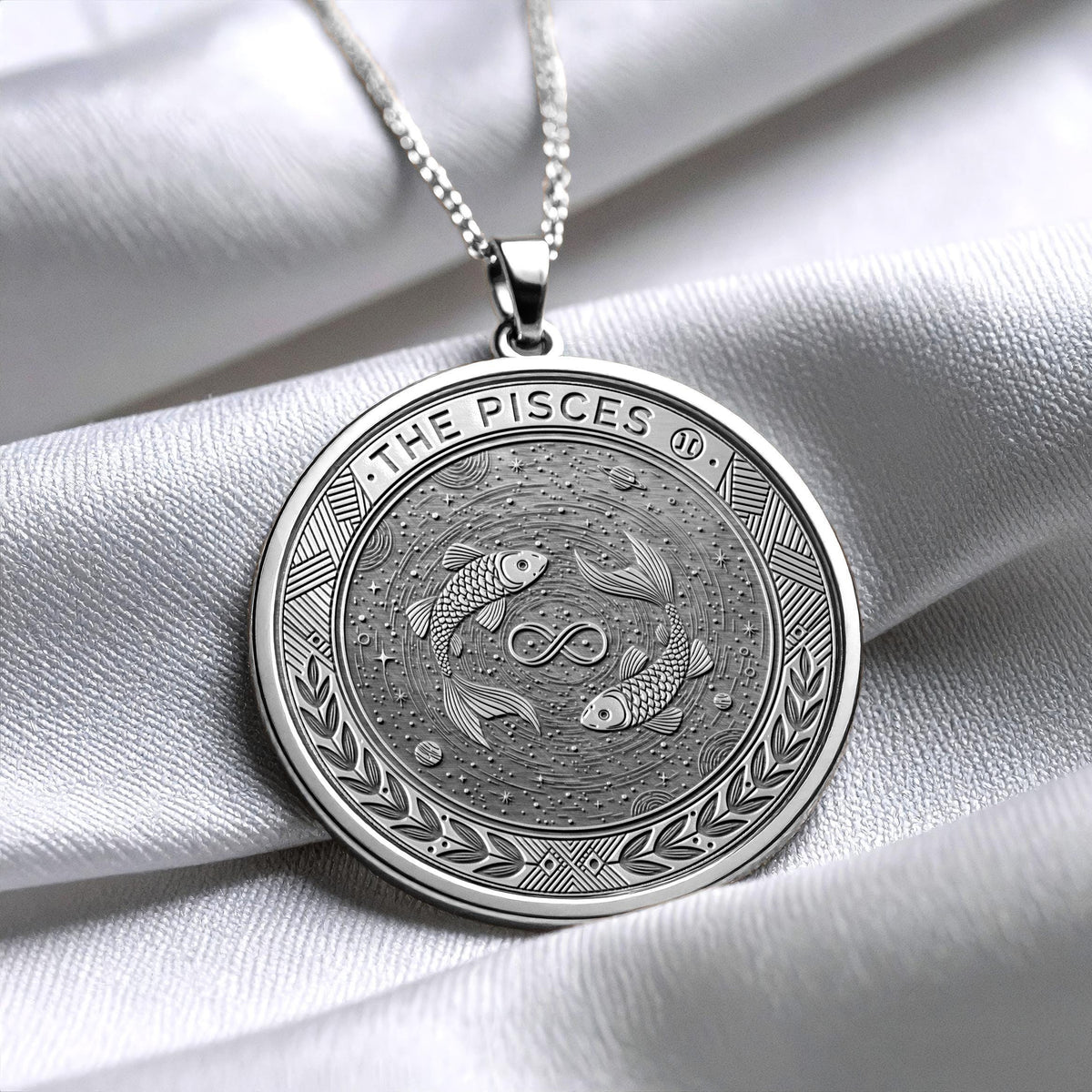 Personalized Pisces Zodiac Necklace – Symbol of Intuition & Compassion -4
