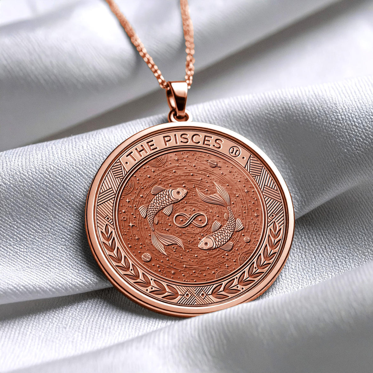Personalized Pisces Zodiac Necklace – Symbol of Intuition & Compassion -4