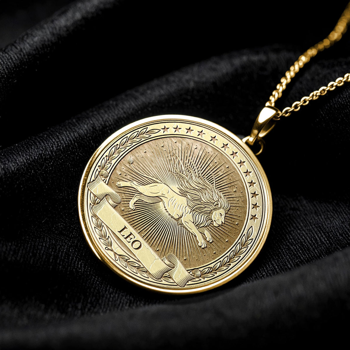 Personalized Leo Zodiac Necklace : Lion Spirit Pendant -5