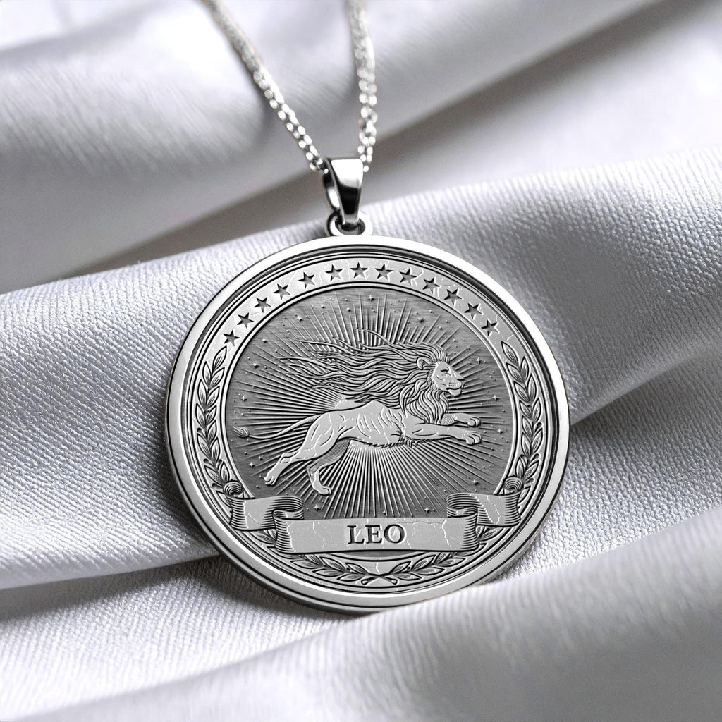 Personalized Leo Zodiac Necklace : Lion Spirit Pendant -5