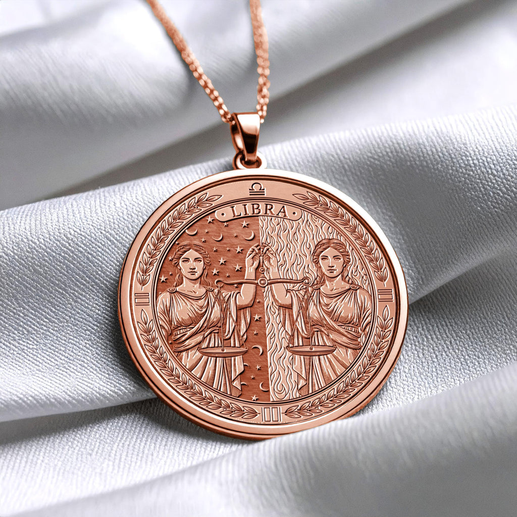 Personalized Libra Zodiac Necklace – Symbol of Balance & Harmony -6