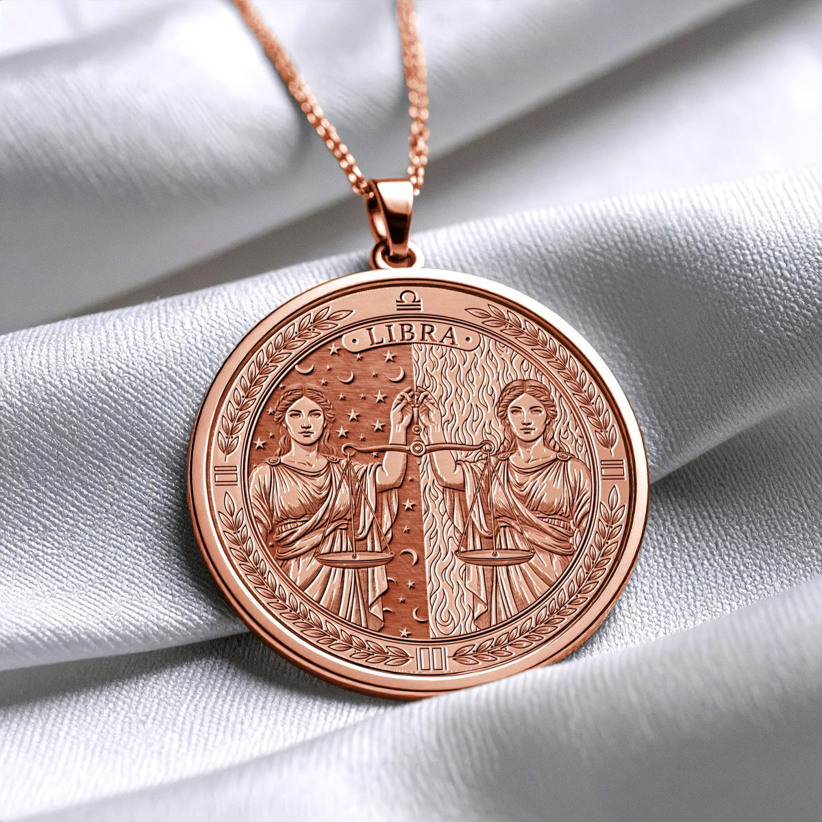 Personalized Libra Zodiac Necklace – Symbol of Balance & Harmony -6