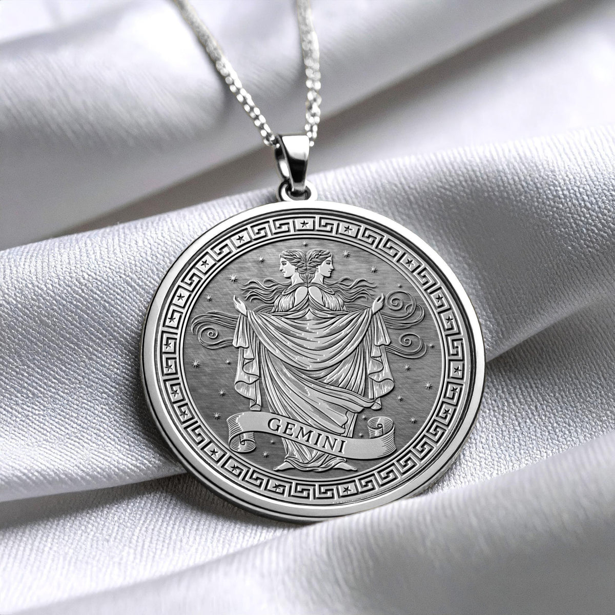 Personalized Gemini Zodiac Pendant – Symbol of Intelligence & Duality -8