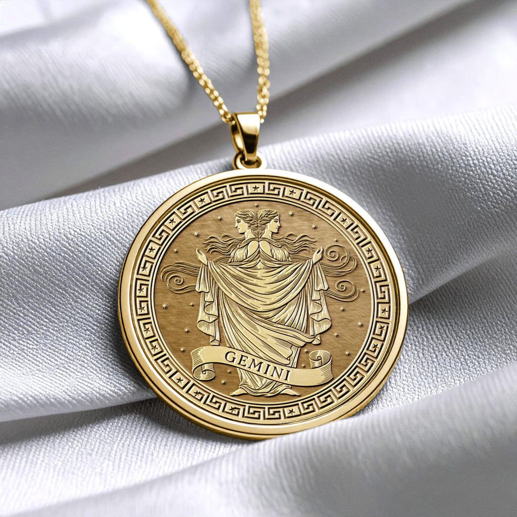 Personalized Gemini Zodiac Pendant – Symbol of Intelligence & Duality -8