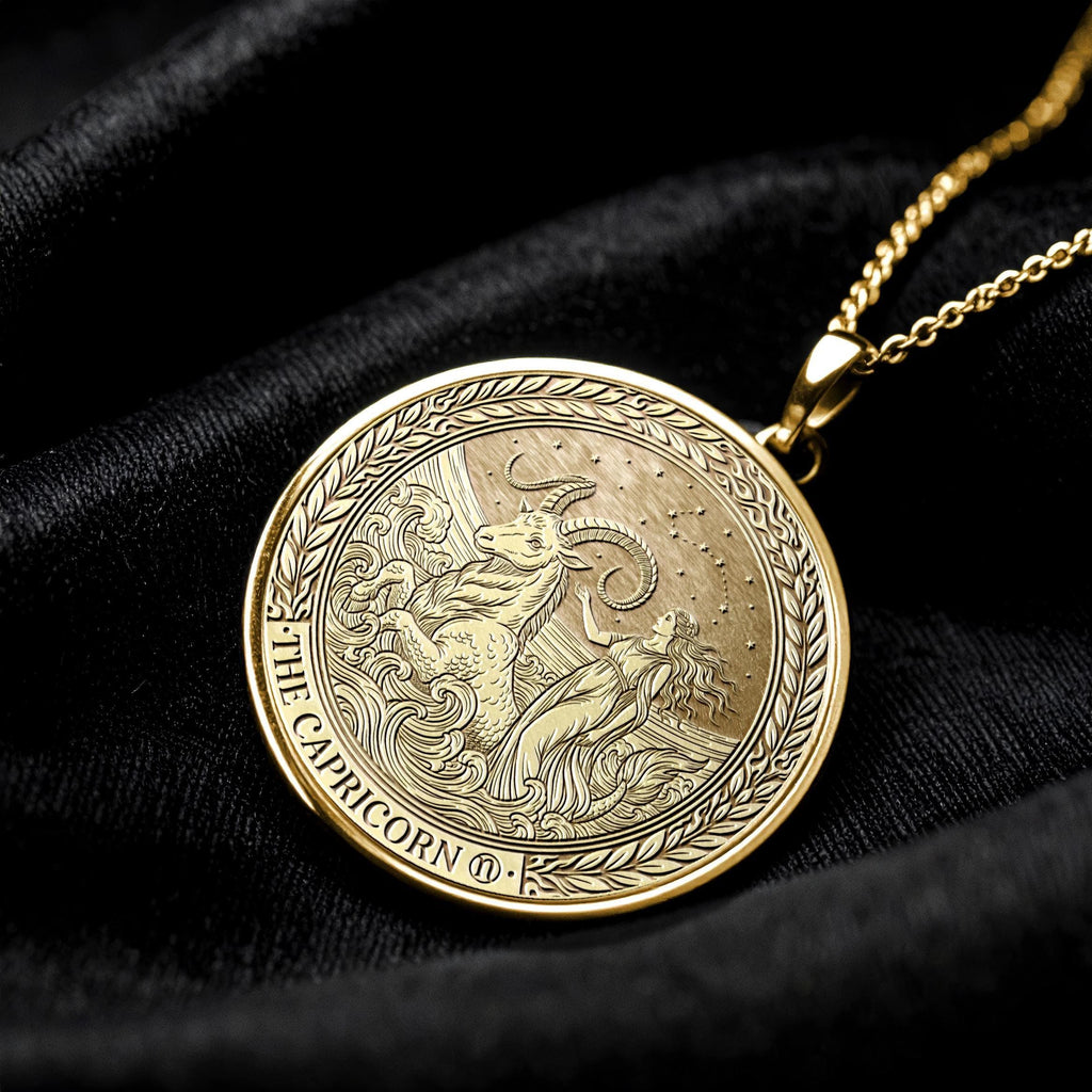 Personalized Capricorn Zodiac Pendant Necklace – Symbol of Ambition & Strength -9