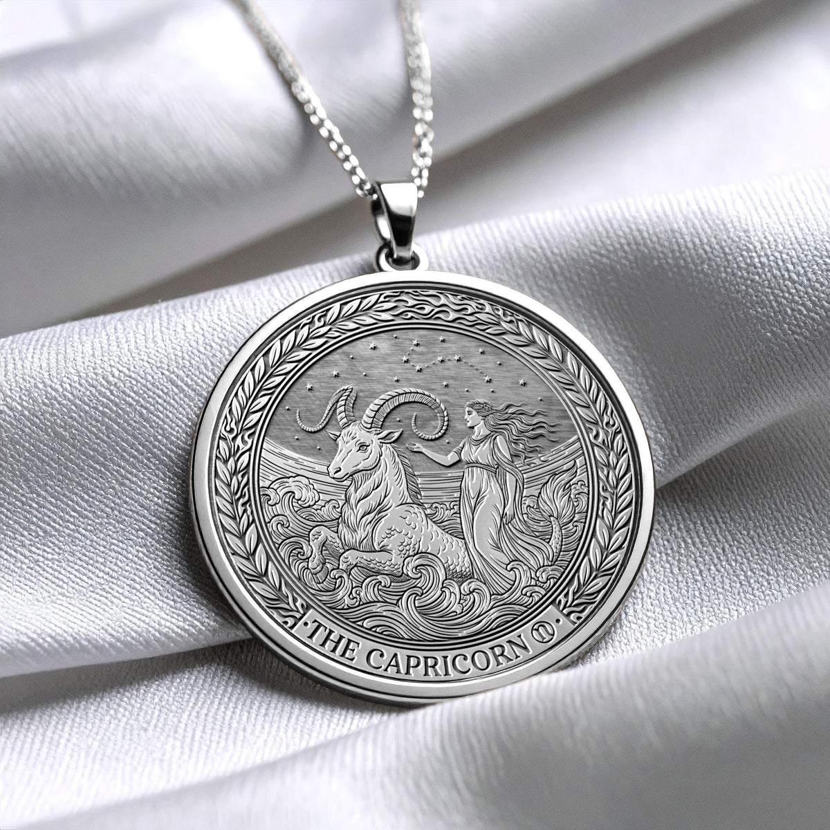 Personalized Capricorn Zodiac Pendant Necklace – Symbol of Ambition & Strength -9