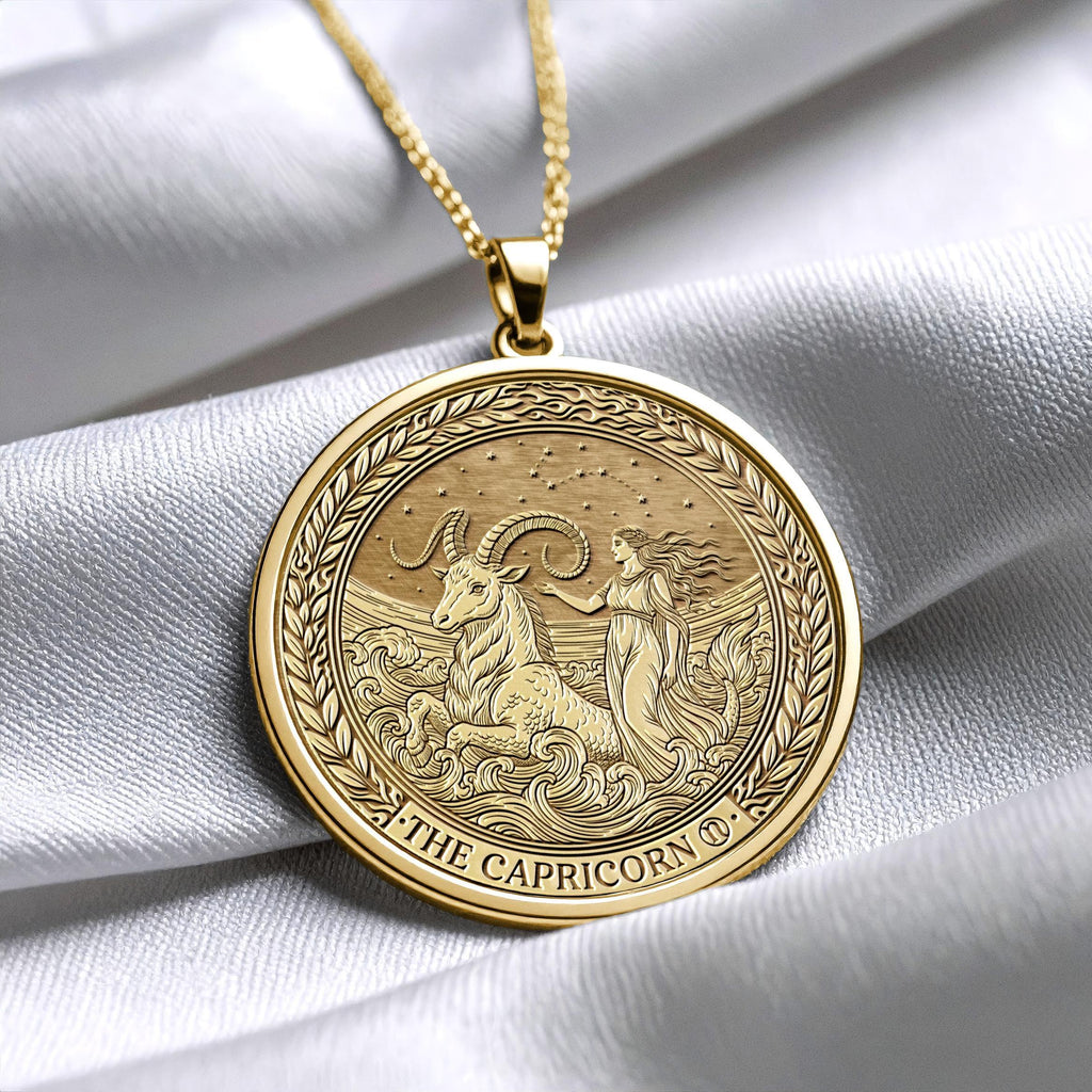 Personalized Capricorn Zodiac Pendant Necklace – Symbol of Ambition & Strength -9