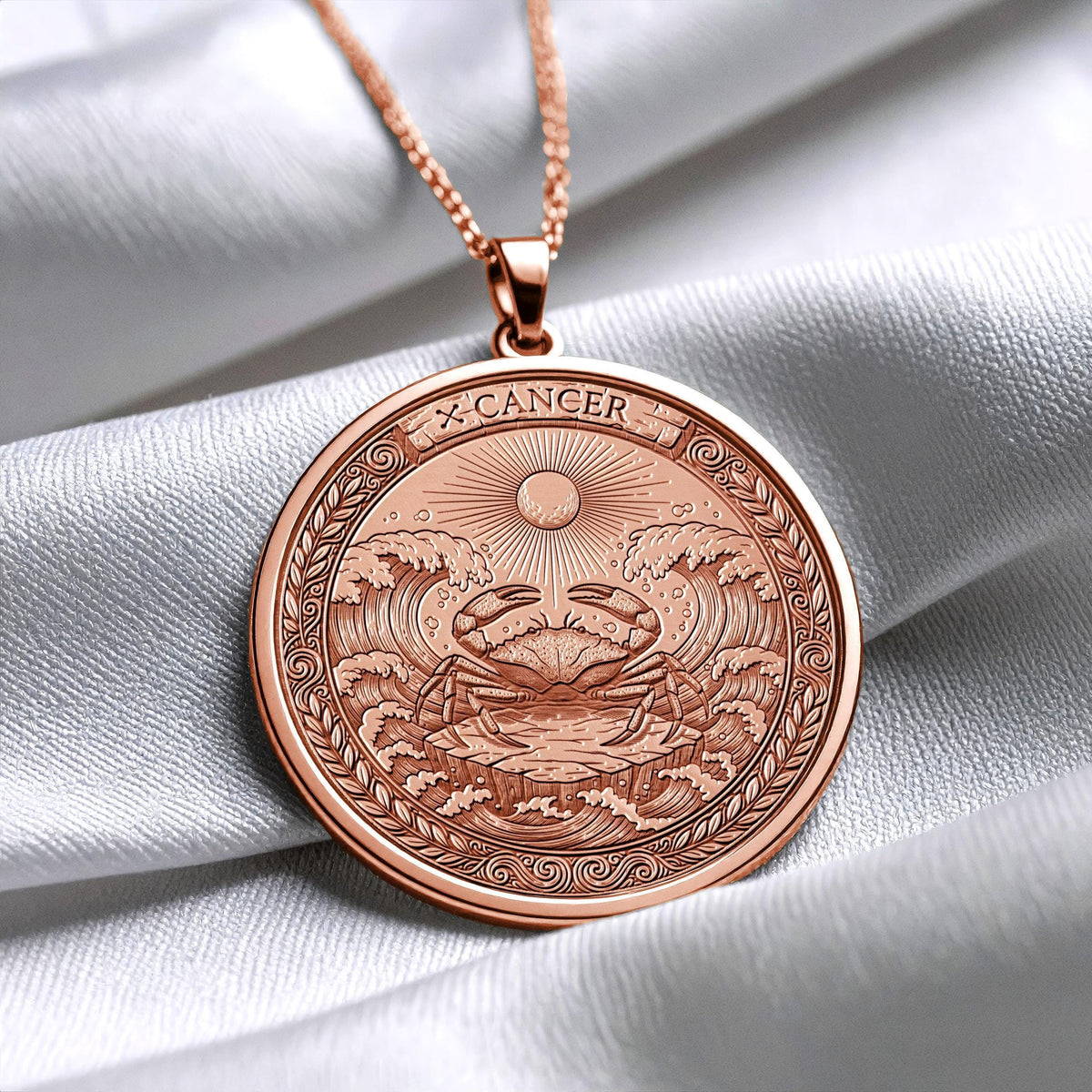 Personalized Cancer Zodiac Pendant Necklace – Symbol of Love & Intuition