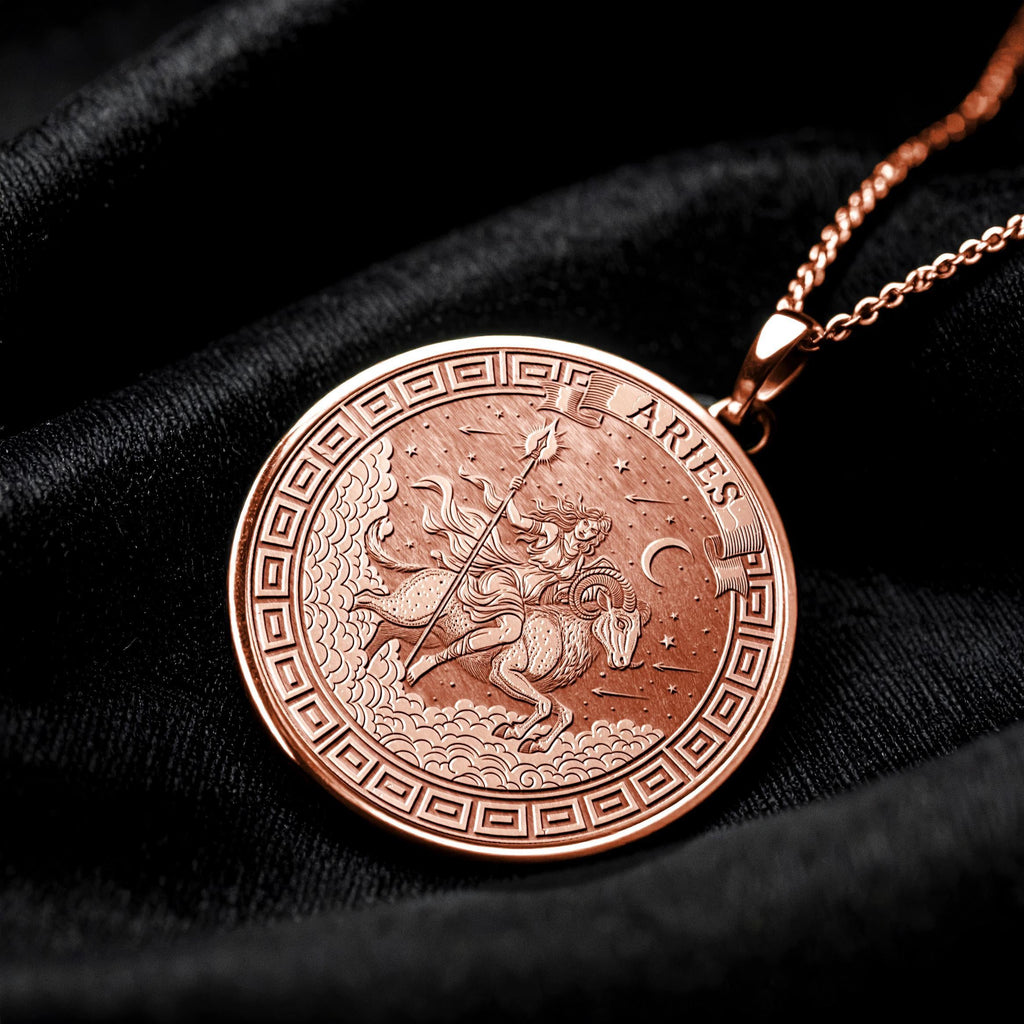 Personalized Aries Zodiac Pendant Necklace – Symbol of Courage & Passion